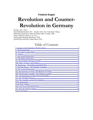 Revolution and Counter Revolution in Germany - Marxists Internet ...