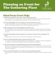 Third Party Event Ideas - The Gathering Place