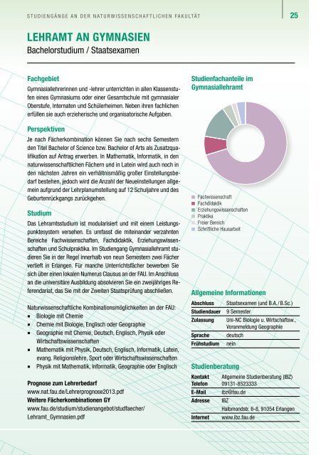 Naturwissenschaftliche / Mathematische StudiengÃ¤nge