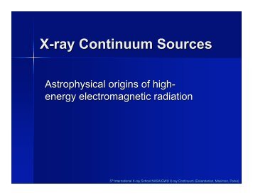 X-ray Continuum Sources - HEASARC - NASA