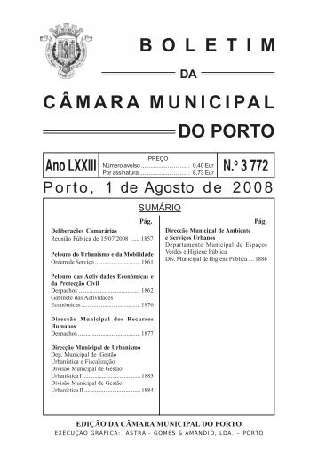 boletim 3772 - CÃ¢mara Municipal do Porto