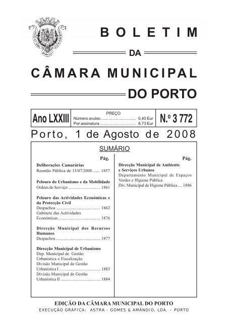 boletim 3772 - CÃ¢mara Municipal do Porto