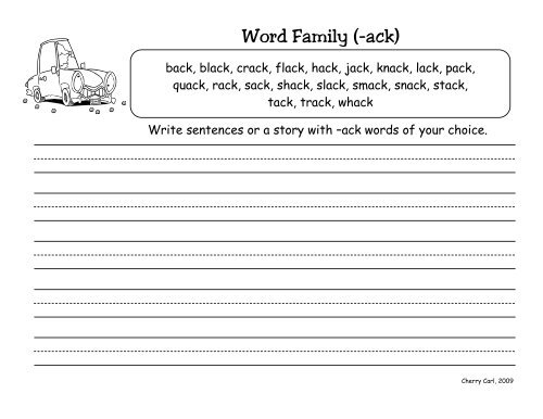 ack Word Family Set - Little Book Lane