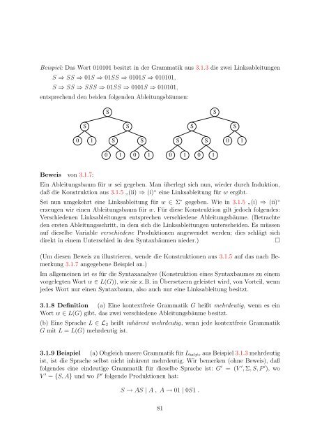 Inhaltsverzeichnis - Automaten und Formale Sprachen