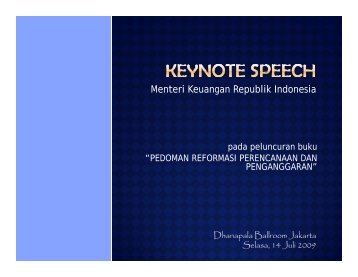 Keynote Speech Menteri Keuangan Republik Indonesia