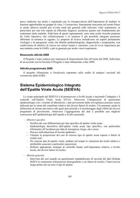 Rapporti ISTISAN 09/17 ISTITUTO SUPERIORE DI SANITÃ ...