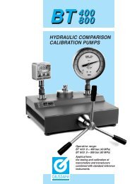 HYDRAULIC COMPARISON CALIBRATION PUMPS - Giussani Srl