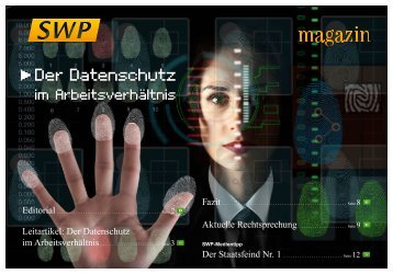 Der Datenschutz im Arbeitsverhältnis - Sunderdiek, Werth und ...