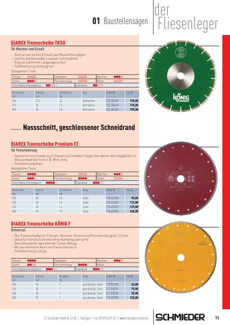 Werkzeuge und Maschinen für den Fliesenleger  - J. KÖNIG