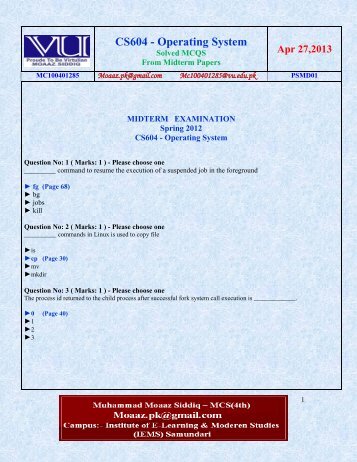 Cs604 midterm solved papers by moaaz