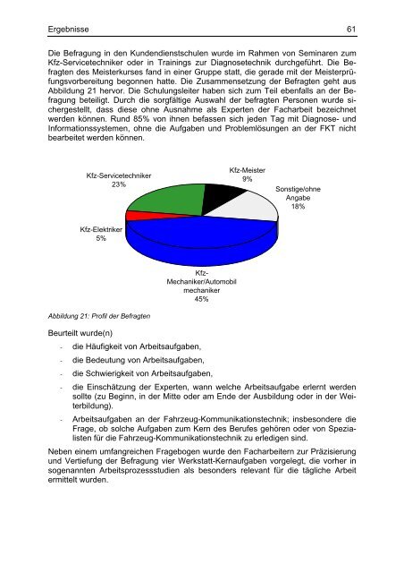 Abschlussbericht Aufgabenanalyse für die Neuordnung der Berufe im