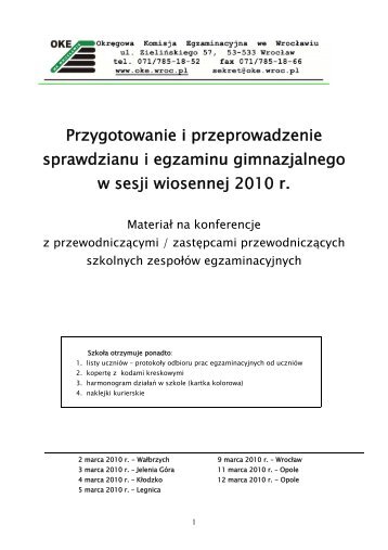 Broszura z konferencji - OkrÄgowa Komisja Egzaminacyjna