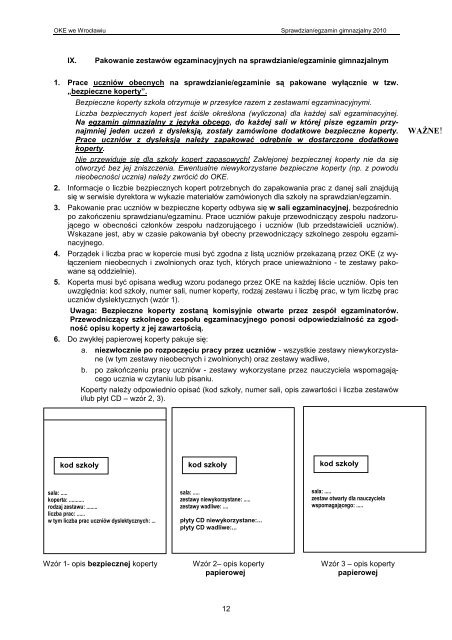 Broszura z konferencji - OkrÄgowa Komisja Egzaminacyjna