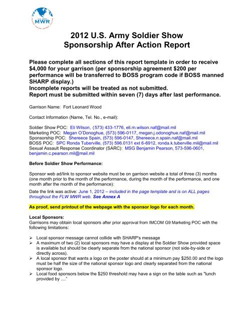 2012 U.S. Army Soldier Show Sponsorship After Action Report