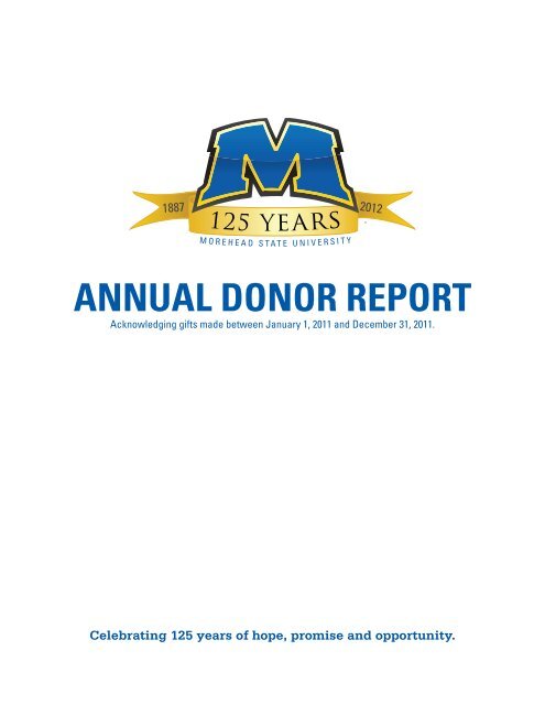 AnnuAl Donor report - Morehead State University