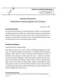 Antreiber-Dynamiken -PersÃ¶nliche Inszenierungsstile und Coaching