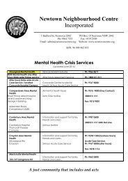 Mental Health Referral - Newtown Neighbourhood Centre