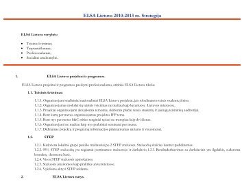 ELSA Lietuva 2010-2013 m. Strategija