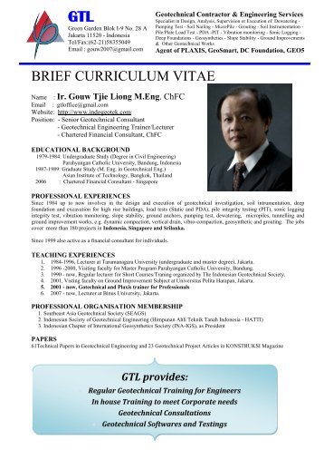 GTL Brief Profile - Gouw Tjie Liong