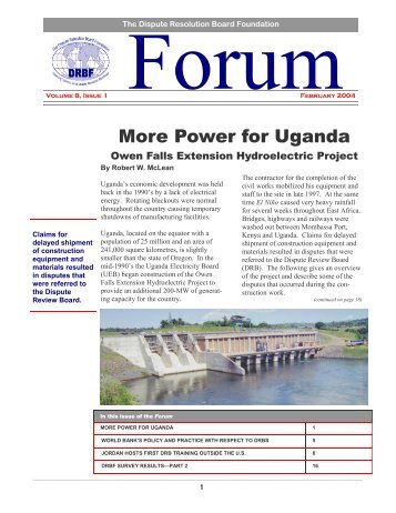 More Power for Uganda - Dispute Resolution Board Foundation