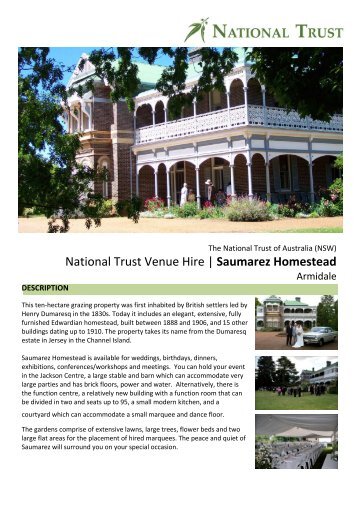 National Trust Venue Hire | Saumarez Homestead - NSW