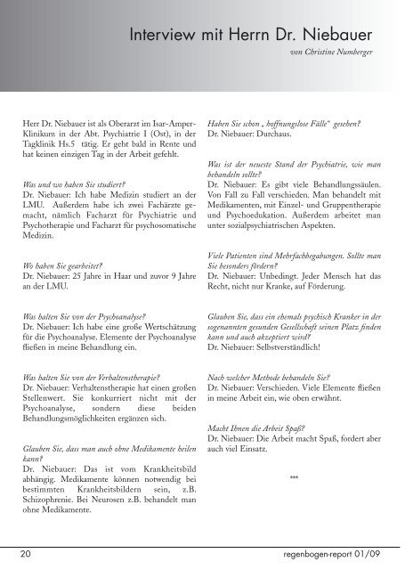 Heft 1/2009 Themen u.a.: Wieder Arbeit, aber wie? - Regenbogen ...