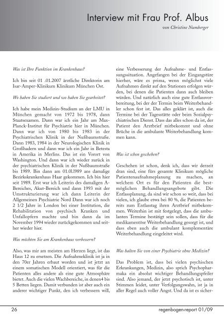 Heft 1/2009 Themen u.a.: Wieder Arbeit, aber wie? - Regenbogen ...