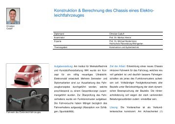 Konstruktion & Berechnung des Chassis eines Elektro ... - IWK