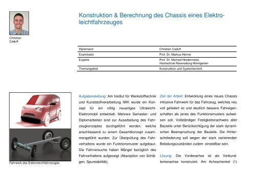 Konstruktion & Berechnung des Chassis eines Elektro ... - IWK