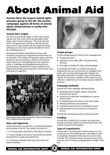 aims and objectives - Animal Aid