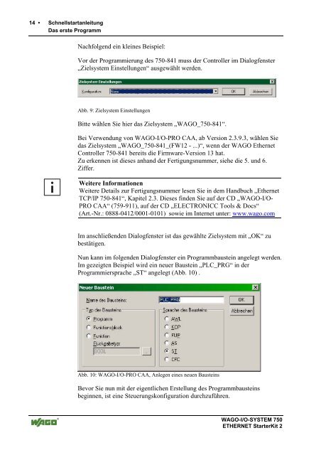 Schnellstartanleitung zum WAGO-I/O-System 750