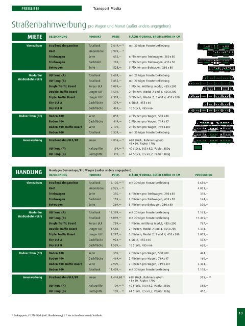 Gewista Preisliste 2013, Einzelseiten, High-Res