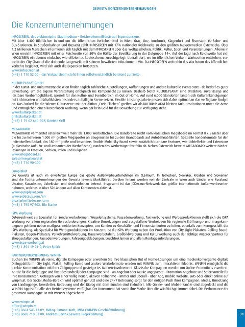 Gewista Preisliste 2013, Einzelseiten, High-Res