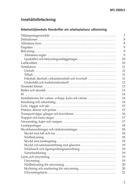 AFS 2009:2 - Arbetsplatsens utformning (ArbetsmiljÃ¶verket)