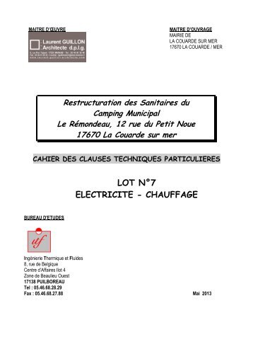 CCTP Lot 7 - Electricité - La Couarde