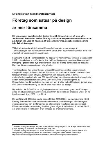 FÃ¶retag som satsar pÃ¥ design Ã¤r mer lÃ¶nsamma - TeknikfÃ¶retagen