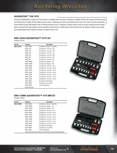 Blackhawk by Proto Catalog - Ratcheting Wrenches - Eoss.com