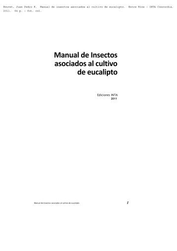 Manual de Insectos asociados al cultivo de eucalipto