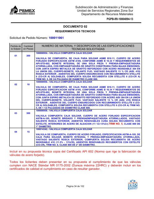 Versión Final Bases Válvulas 903 - Pemex Gas y Petroquímica Básica