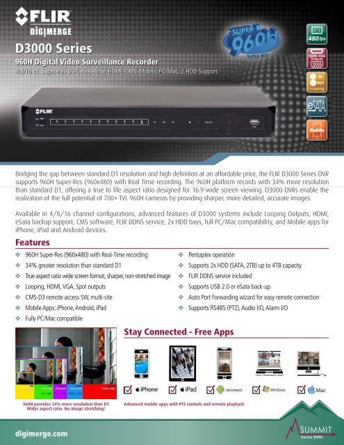 D3000 Series spec sheet Digimerge