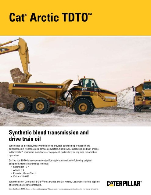 CatÂ® Arctic TDTOâ¢ - Caterpillar