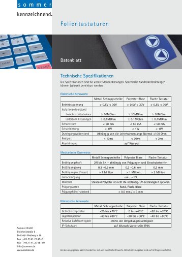 Datenblatt - sommer GmbH