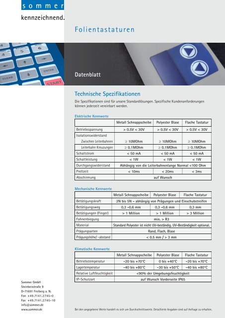 Datenblatt - sommer GmbH