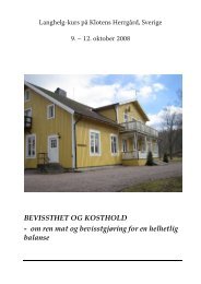 BEVISSTHET OG KOSTHOLD - Christine Arentz Schjetlein