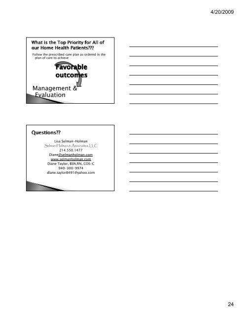 Handouts are here! Click on this link. - Selman-Holman & Associates