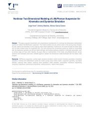 Nonlinear Two-Dimensional Modeling of a McPherson Suspension for