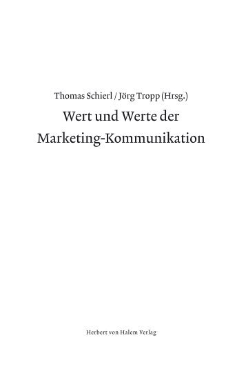 Wert und Werte der Marketing-Kommunikation - Herbert von Halem ...
