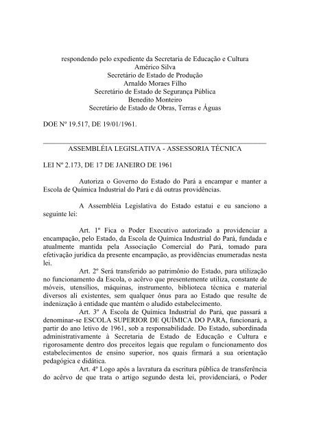 Leiord1961 - AssemblÃ©ia Legislativa do Estado do ParÃ¡ - Governo ...