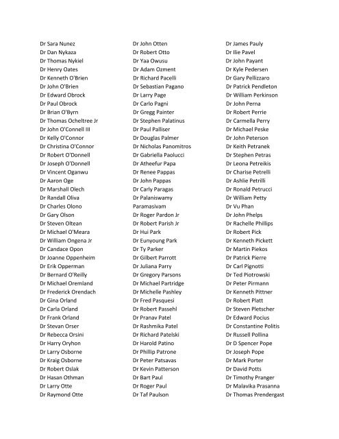 2012 Foundation Contributors from ISDS Membership