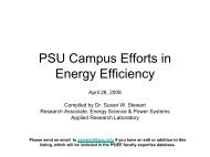 PSU Campus Efforts in Energy Efficiency - Penn State Institutes of ...